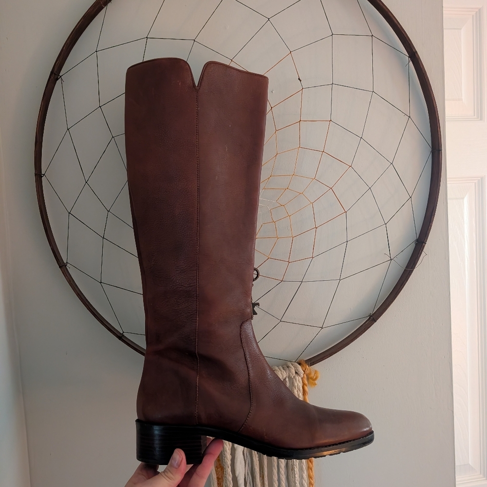 Brown Knee-High Leather Boots